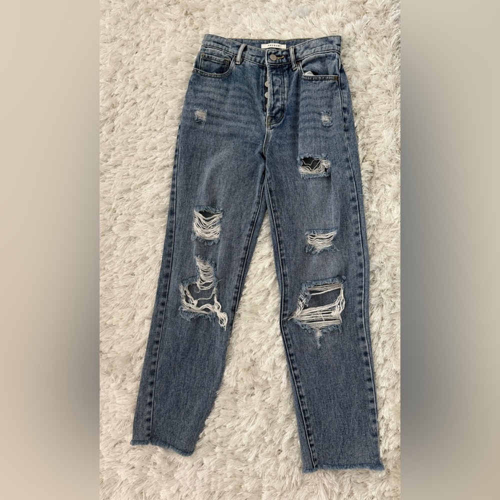 Pacsun High-Rise Ripped Blue Jeans